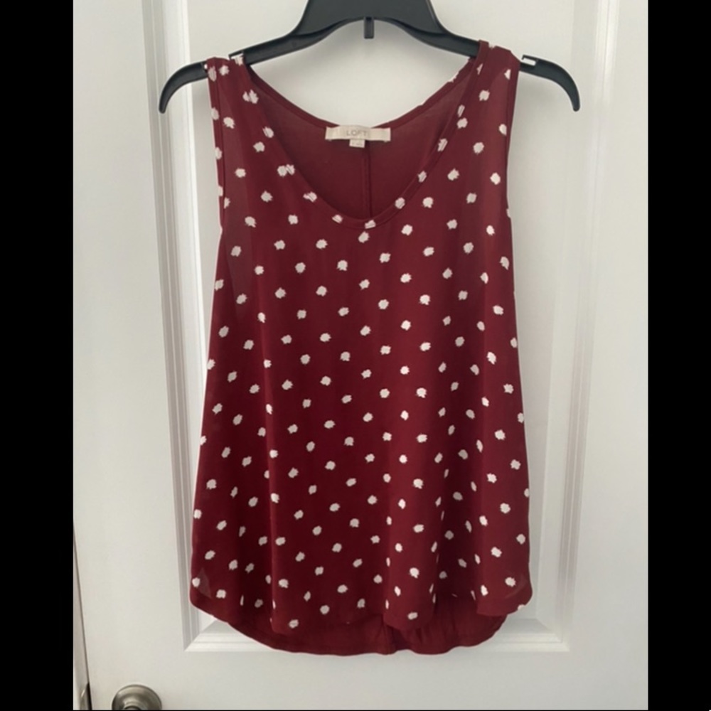 Red Polkadot Blouse Tank